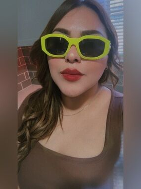 BIG SALE Versace Neon Yellow Sunglasses with Gold Medusa Accent